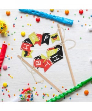 Mickey Mouse Happy Birthday Cake Bunting Banner Topper Black Red Yellow - Perfect for Boy Baby Shower Kids Birthday Party Dec...