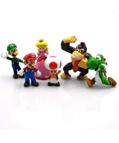 6 PCS Super Mario Action Figures Playset Cake Toppers Decorations Birthday Party Supplies - CC196GTD7WD $12.40 Cake & Cupcake...