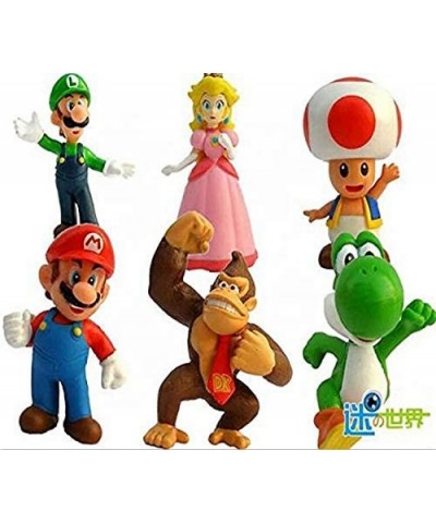 6 PCS Super Mario Action Figures Playset Cake Toppers Decorations Birthday Party Supplies - CC196GTD7WD $12.40 Cake & Cupcake...