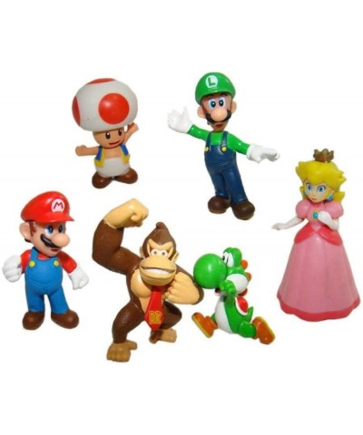 6 PCS Super Mario Action Figures Playset Cake Toppers Decorations Birthday Party Supplies - CC196GTD7WD $12.40 Cake & Cupcake...