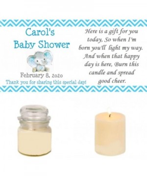 Personalized Blue and Grey Elephant Baby Shower Candle Party Favor Labels It's a Boy! (42) - C512MZ2NTU1 $12.10 Favors