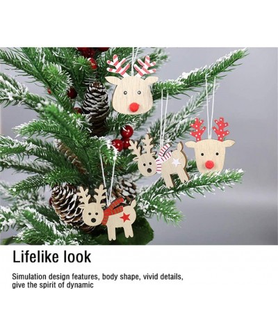 Christmas Tree Ornaments Decorations- 8PC Cute Patterns Wooden Christmas Tree Hanging Ornament Pendants Gift Christmas Decor ...