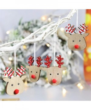 Christmas Tree Ornaments Decorations- 8PC Cute Patterns Wooden Christmas Tree Hanging Ornament Pendants Gift Christmas Decor ...