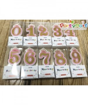 Number 6 Giltter Candle- Pink Number 6 - Pink - CJ18T83K60C $4.61 Cake Decorating Supplies