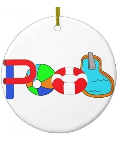 Swimming Pool Novelty Christmas Ornaments Star Ceramic Porcelain Pendents Hanging Christmas Tree Decorations Gifts Ornaments ...