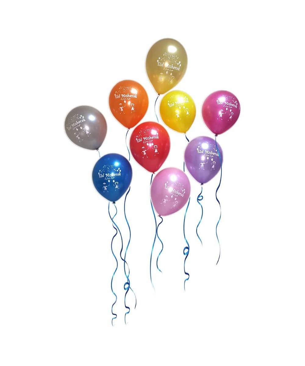 Eid Mubarak Latex Balloons (Assorted Metallic Colors- Pack of 20) - C511946RQOV $8.24 Balloons