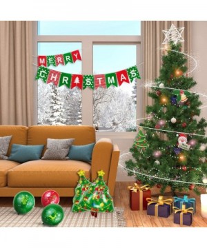 48 pcs Christmas Decorations Kit Merry Christmas Banner Christmas Tree Foil Balloon Christmas Photo Booth Props Christmas Swr...