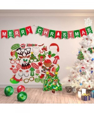 48 pcs Christmas Decorations Kit Merry Christmas Banner Christmas Tree Foil Balloon Christmas Photo Booth Props Christmas Swr...