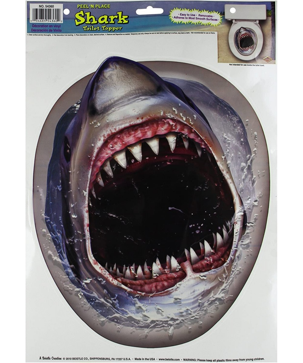 Shark Toilet Topper Peel 'N Place Party Accessory (1 count) (1/Sh) - CT115Y1QVFP $5.20 Streamers