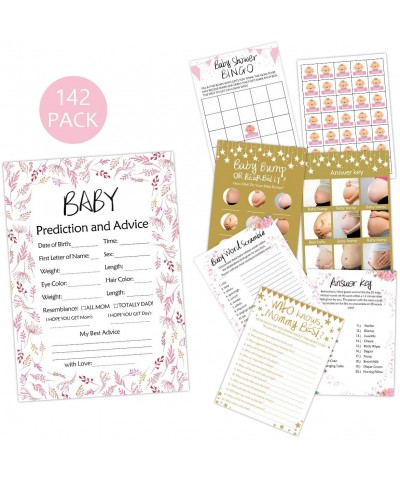 Baby Shower Games Set for Girls and Boys Contains 5 Games- 25 Sheets Each- Funny Baby Shower Game and Party Activities with B...