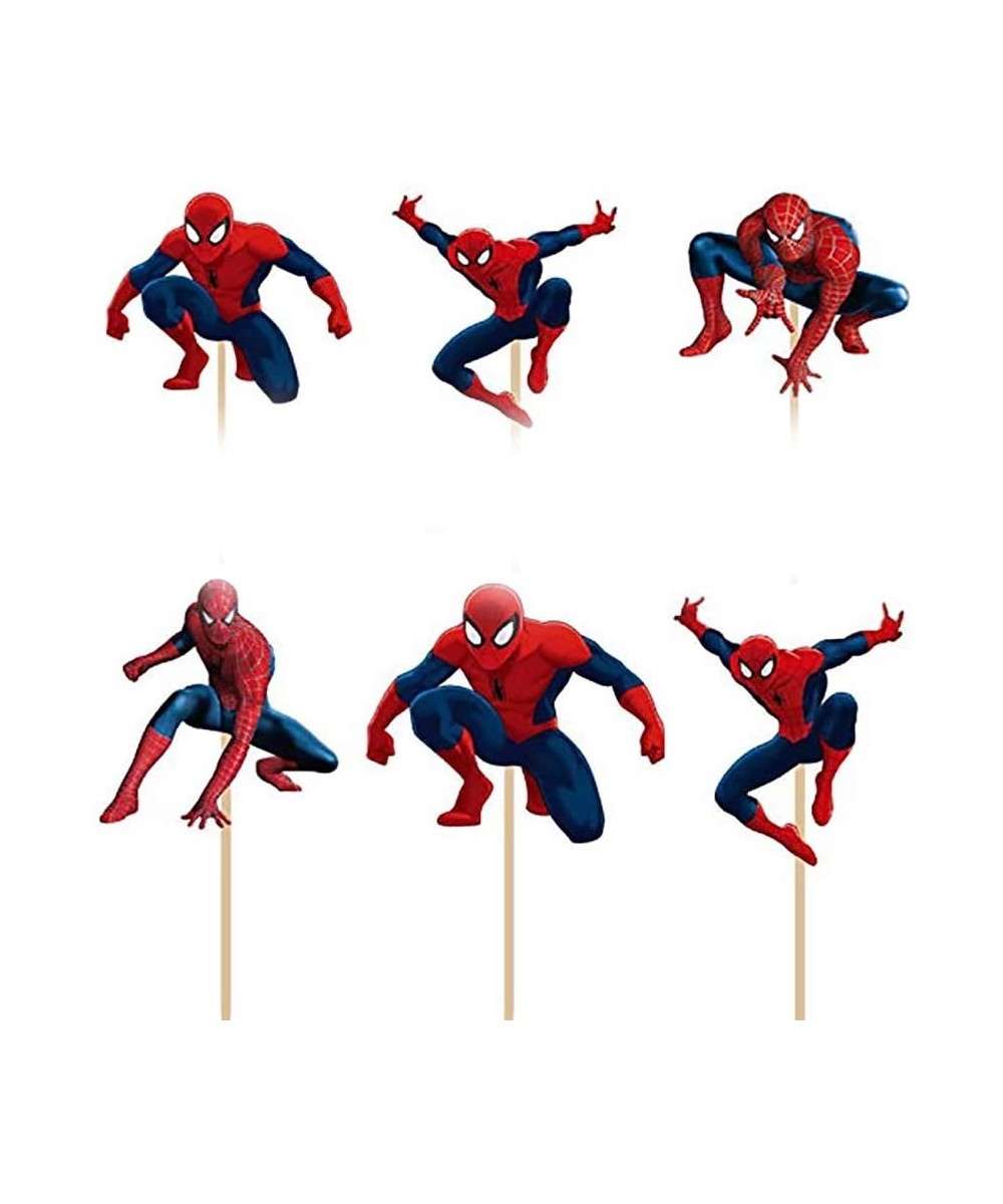 Spiderman Cupcake Toppers - Avengers Superhero Party Supplies Cake Topper Birthday Fruits Cup Party Supplies for Marvel Party...