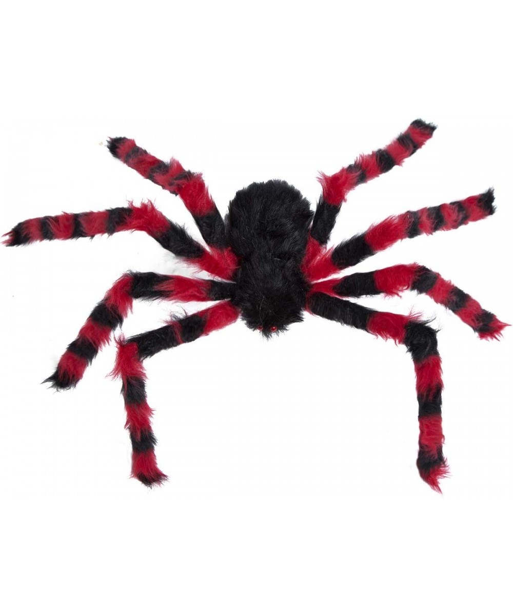 Halloween Spider Decoration Fake Realistic Hairy Scary Spider Giant 50inch Haunted House Prop Black Spider Plush Prank Toy Ha...