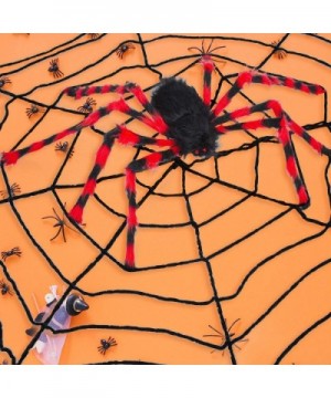 Halloween Spider Decoration Fake Realistic Hairy Scary Spider Giant 50inch Haunted House Prop Black Spider Plush Prank Toy Ha...