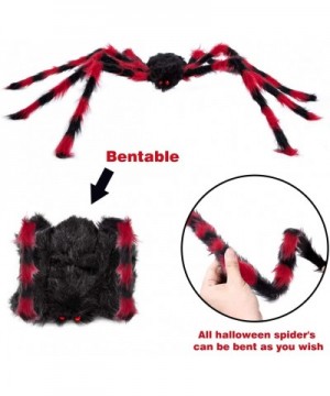 Halloween Spider Decoration Fake Realistic Hairy Scary Spider Giant 50inch Haunted House Prop Black Spider Plush Prank Toy Ha...