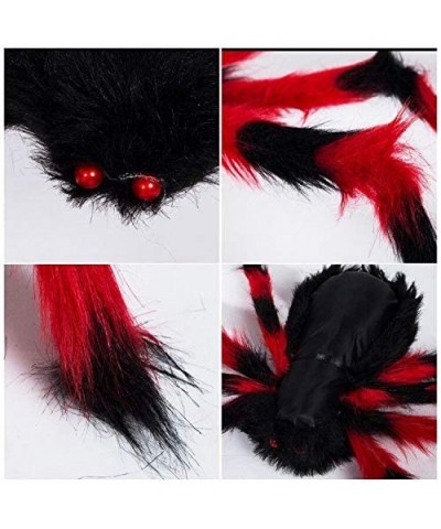 Halloween Spider Decoration Fake Realistic Hairy Scary Spider Giant 50inch Haunted House Prop Black Spider Plush Prank Toy Ha...