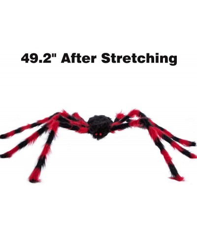 Halloween Spider Decoration Fake Realistic Hairy Scary Spider Giant 50inch Haunted House Prop Black Spider Plush Prank Toy Ha...