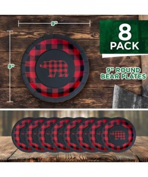 Buffalo Plaid Party Bundle - Dinner Plates and Napkins 5x5" - Great for Lumberjack Themed Events- Rustic Birthday Party- Fami...