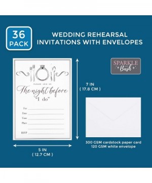 Wedding Rehearsal Invitations with Envelopes (5 x 7 in- White- 36 Pack) - C218YM75X82 $10.33 Invitations