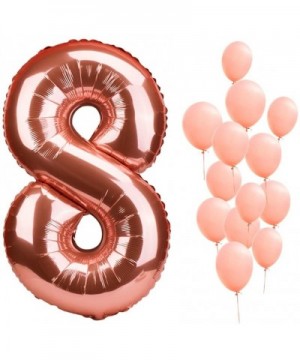 40" Rose Gold Foil Mylar Number Balloons Birthday Party Wedding Decoration Helium Digit Balloons-Number 8 - Rose Gold 8 - CR1...