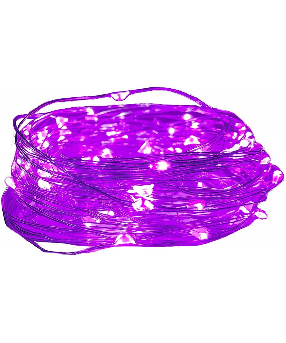 Purple Battery Operated Fairy Lights - 16.5 Foot 50 Purple LED Fairy Lights on Copper Wire - Waterproof for Indoor and Outdoo...