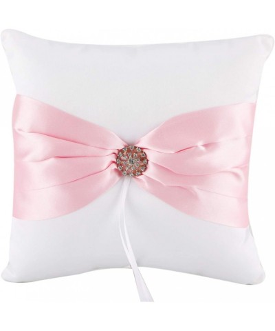 7.8" Satin Artificial Diamond Decoration Wedding Ring Bearer Pillow (Pink) - Pink - CU18Z2CG89D $8.02 Ceremony Supplies