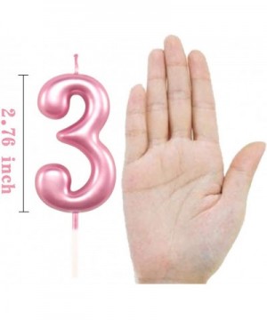 3rd Birthday Candle Three Years Pink Happy Birthday Number 3 Candles for Cake Topper Decoration for Party Kids Adults Numeral...