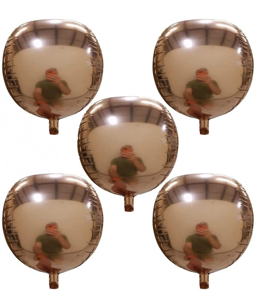 Metallic Balloons - Round Mylar Mirror Orb Balloon - 5 Pack - 14" Chrome Balloons (Rose Gold) - Rose Gold - CD18UX98G63 $9.13...