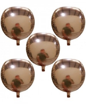 Metallic Balloons - Round Mylar Mirror Orb Balloon - 5 Pack - 14" Chrome Balloons (Rose Gold) - Rose Gold - CD18UX98G63 $9.13...