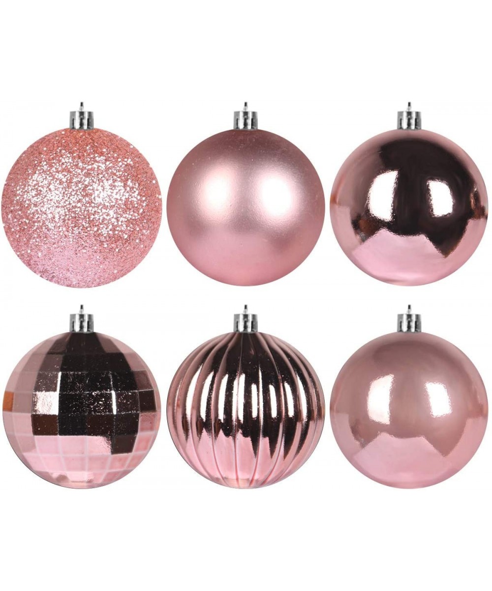 18Pcs Christmas Balls Ornaments for Xmas Tree - Shatterproof Christmas Tree Decorations Large Hanging Ball Gold Rose3.2 x 18 ...