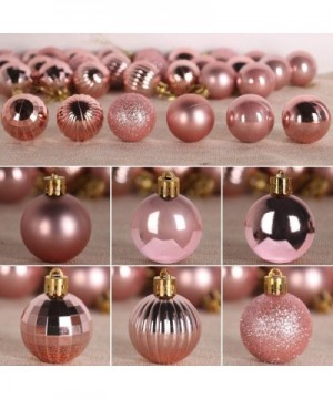 18Pcs Christmas Balls Ornaments for Xmas Tree - Shatterproof Christmas Tree Decorations Large Hanging Ball Gold Rose3.2 x 18 ...