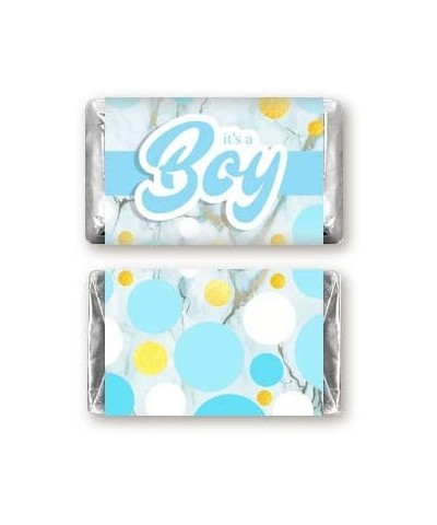 It's A Boy Blue Baby Shower Favors - Hershey's Miniatures Stickers - 54 - Hershey's Miniatures Candy Bar Stickers - Baby Show...