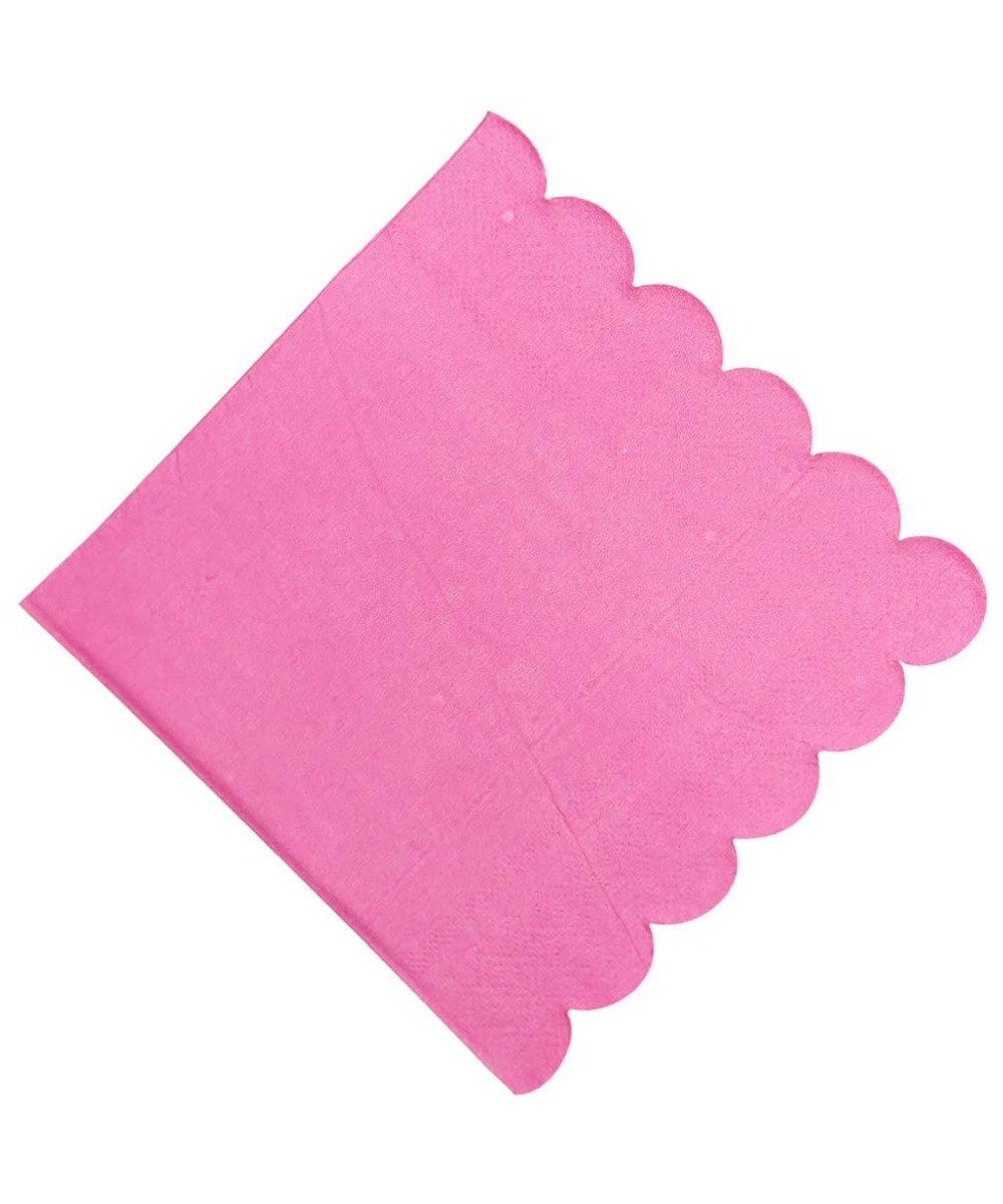 Birthday Party 6.5" Scallop Paper Napkins 20pcs Hot Pink - CD19K0RMZGN $7.11 Tableware