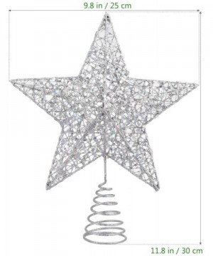 Christmas Tree Star Topper Lights-Xmas Tree Glittered Tree-top with Led Party Home Decor-Silver (Silver) - Silver - C218XWXN3...