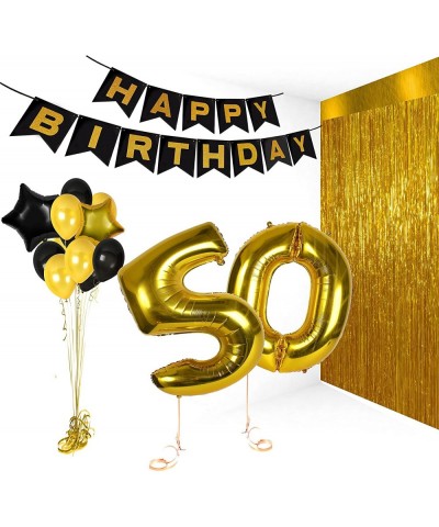 50th Happy Birthday Gifts Ideas Banners for Golden Anniversary Wedding Bday Decorations Balloons Photo Booth Props and Fabulo...