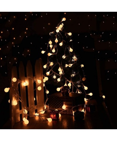 Globe String Lights with Remote Control- 34Ft 60 LED 8 Modes Warm White and Multi-Color Battery Operated Ball String Lights f...