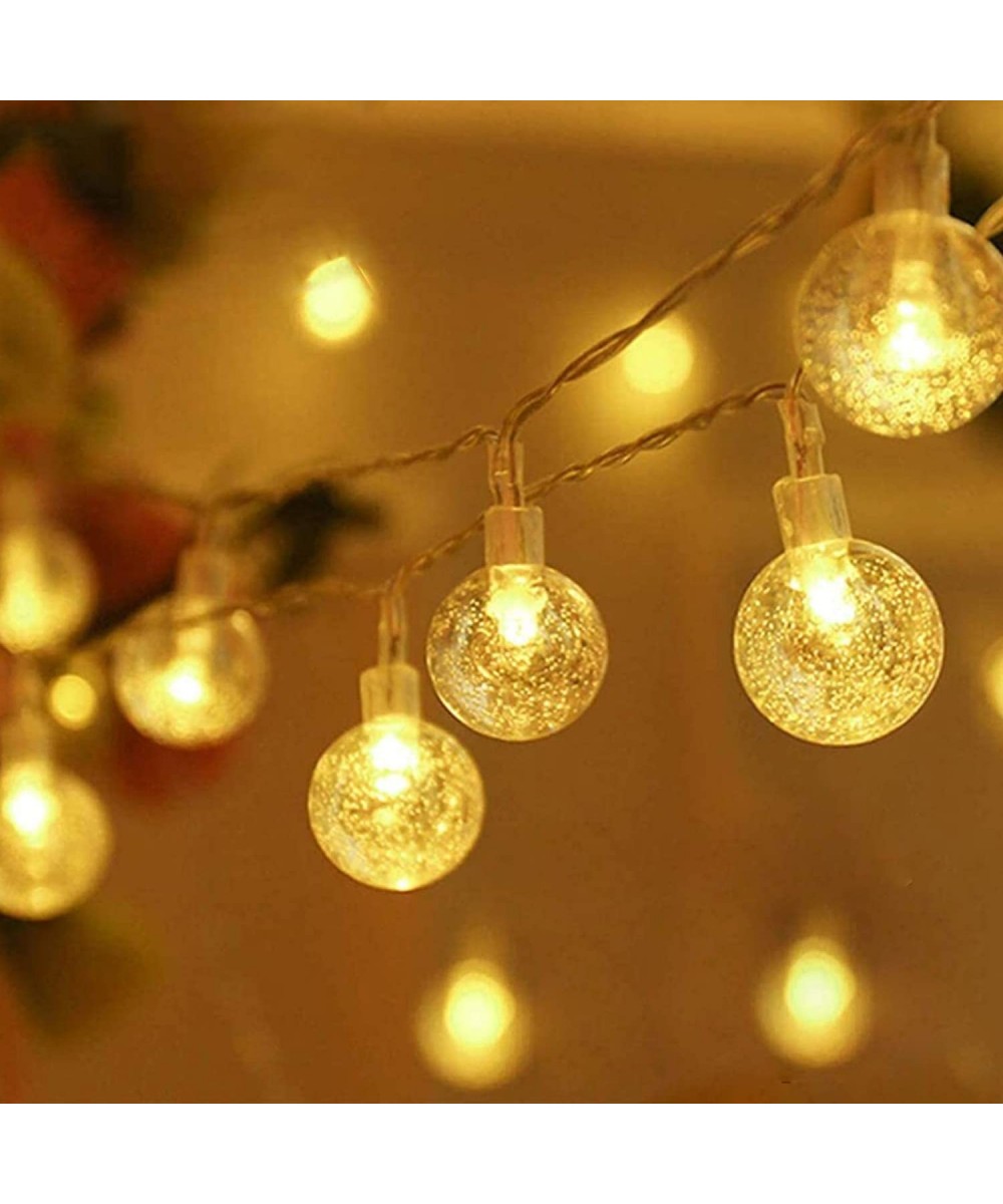 Globe String Lights Battery Operated Warm White Waterproof- 32.8ft 80 LED Crystal Ball String Lights 8 Modes with Remote Cont...