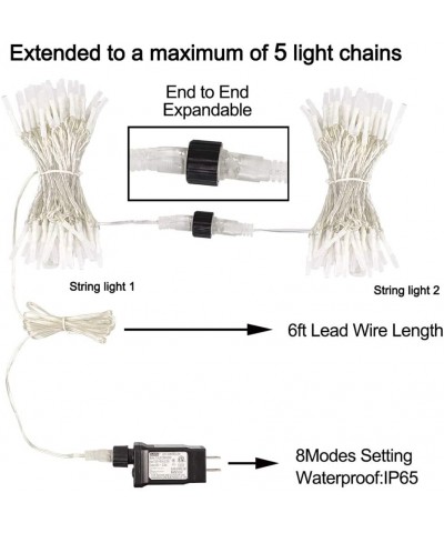 33FT 100LED Connectable String Lights-Safety Christmas Lights Fairy Wall Decoration Lights 30V 8Modes with Memory Plug in for...