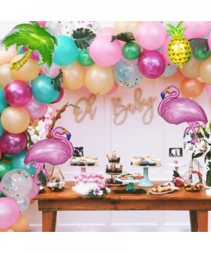 105Pcs Tropical Balloon Garland Kit Hawaii Party Balloons with Palm Leaves for Tropical Luau Flamingo Theme Birthday Wedding ...