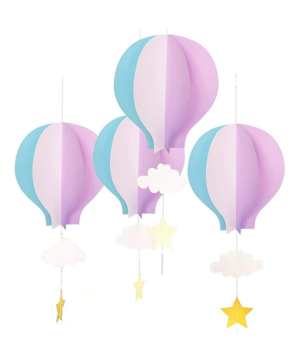 8 Pcs Big Hot Air Balloon Decorations Purple Blue Paper Garland for Baby Shower - Purple Blue - CW18TLEC0C9 $11.79 Balloons