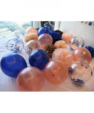 Birthday Party Decorations for Women Navy Rose Gold Champagne Peach Navy Peach Balloons HAPPY BIRTHDAY Balloon for Women's 30...