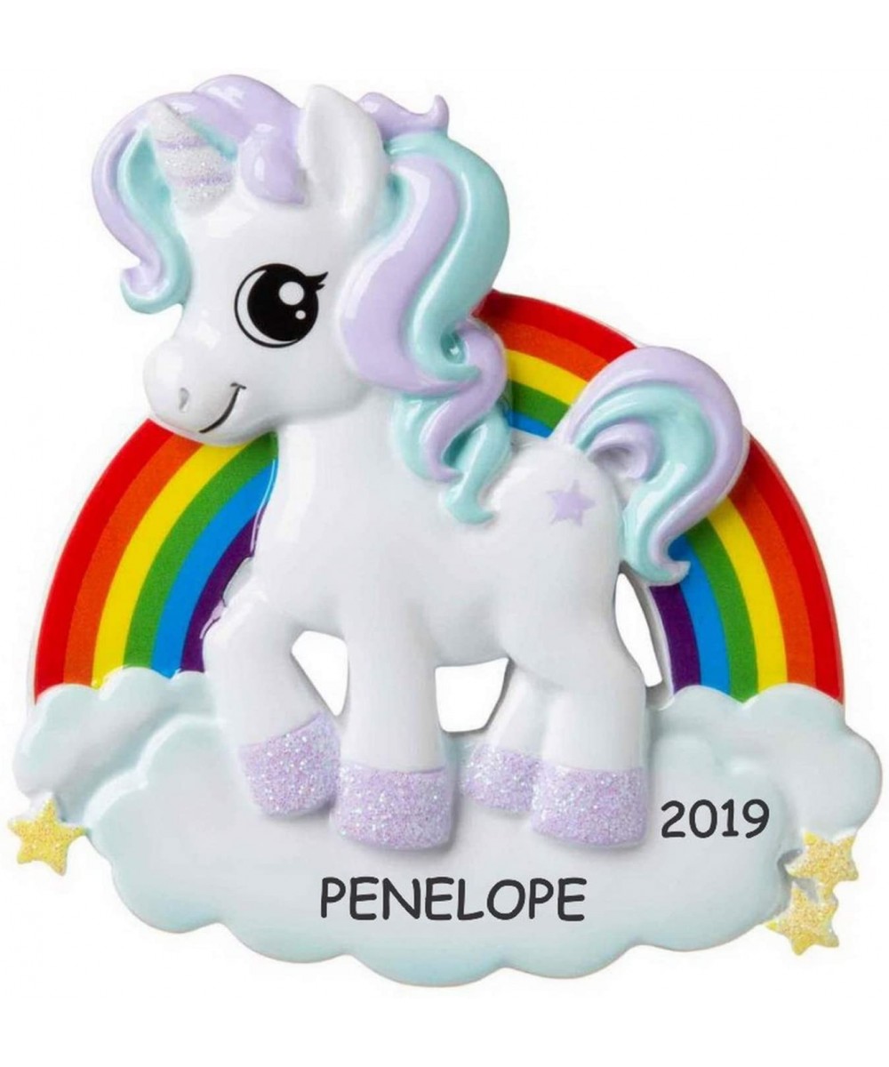 Personalized Unicorn Kids Christmas Ornament (Rainbow) - Rainbow - CO18ZZM904O $13.15 Ornaments