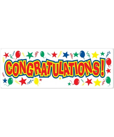 Congratulations Sign Banner Party Accessory (1 count) (1/Pkg) - CU115RI1957 $8.70 Banners