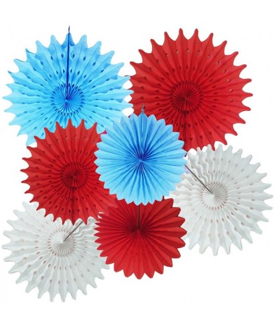 Circus Birthday Decoration Turquoise White Red Tissue Paper Fans for Baby Shower Decorations/Circus Carnival Party Decoration...