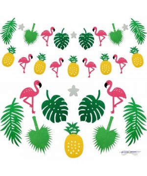 Flamingo Pineapple Tropical Leaves Banner Garland For Room Decoration Luau Hawaiian Summer Beach Party Supplies- 2 Pack - CT1...