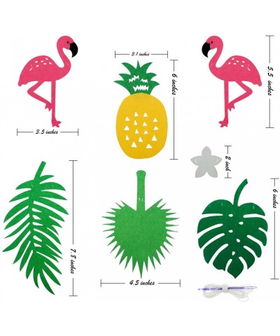 Flamingo Pineapple Tropical Leaves Banner Garland For Room Decoration Luau Hawaiian Summer Beach Party Supplies- 2 Pack - CT1...