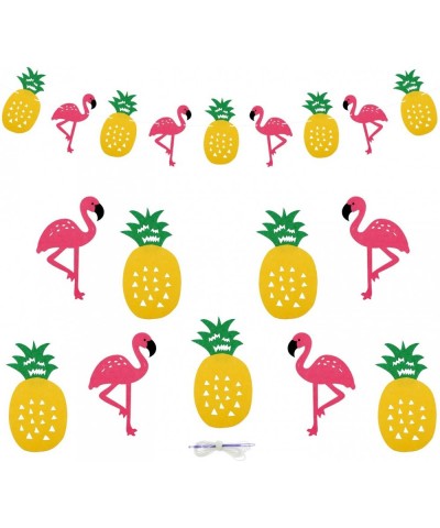 Flamingo Pineapple Tropical Leaves Banner Garland For Room Decoration Luau Hawaiian Summer Beach Party Supplies- 2 Pack - CT1...