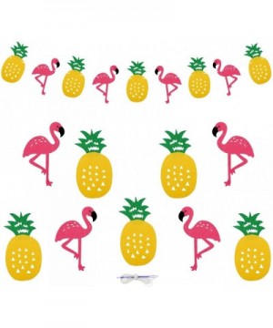 Flamingo Pineapple Tropical Leaves Banner Garland For Room Decoration Luau Hawaiian Summer Beach Party Supplies- 2 Pack - CT1...