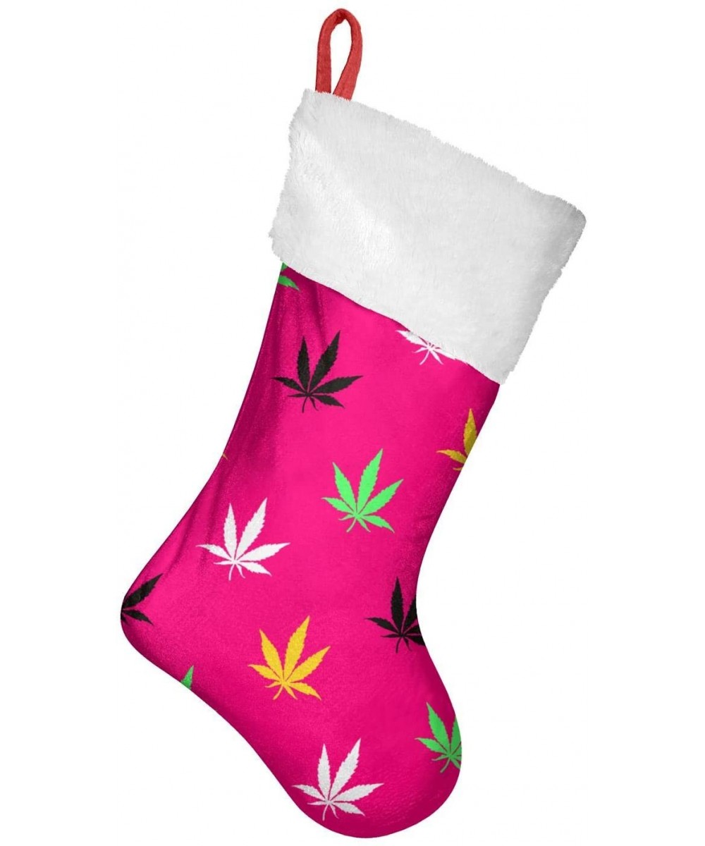 Kids Surprise Colorful Marijuana Cannabis Weed Leaves Big Size Christmas Stockings Tree Ornament Gift Holding Stocking Pouch ...