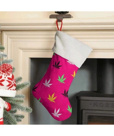 Kids Surprise Colorful Marijuana Cannabis Weed Leaves Big Size Christmas Stockings Tree Ornament Gift Holding Stocking Pouch ...