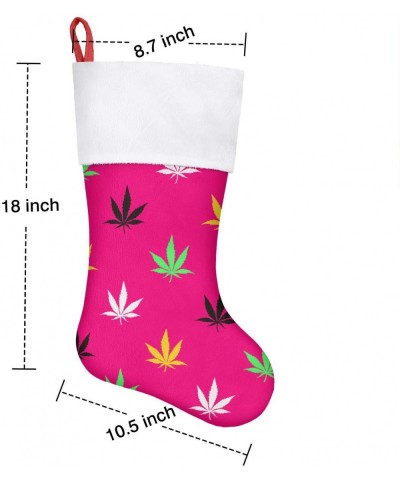 Kids Surprise Colorful Marijuana Cannabis Weed Leaves Big Size Christmas Stockings Tree Ornament Gift Holding Stocking Pouch ...